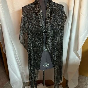 Metallic, black and silver shawl